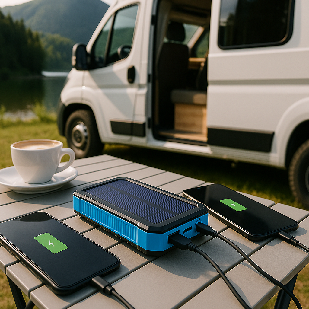 Charger portable solar blue 