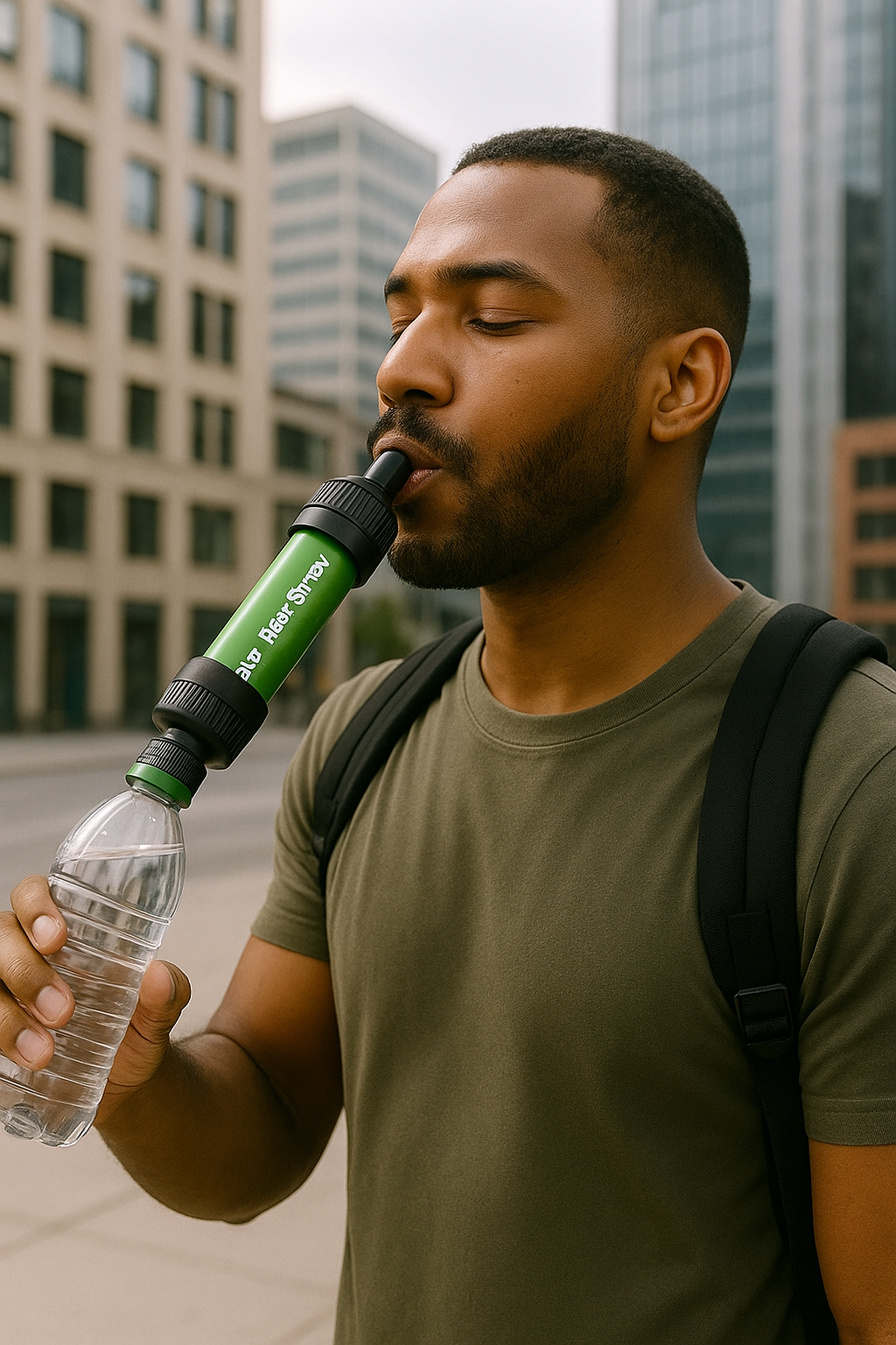 Green Aquamax Walter filter for bottle 